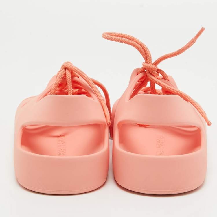Pre Owned Bottega Veneta Pink Rubber Slingback Flats Size 39