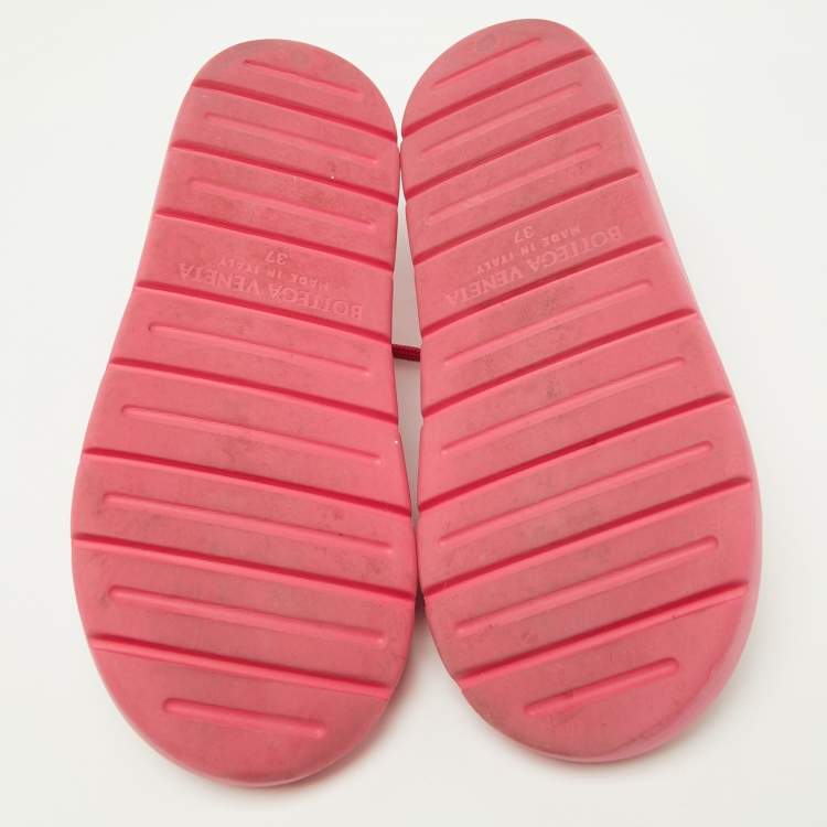 Pre Owned Bottega Veneta Pink Rubber Jelly Sandals Size 37