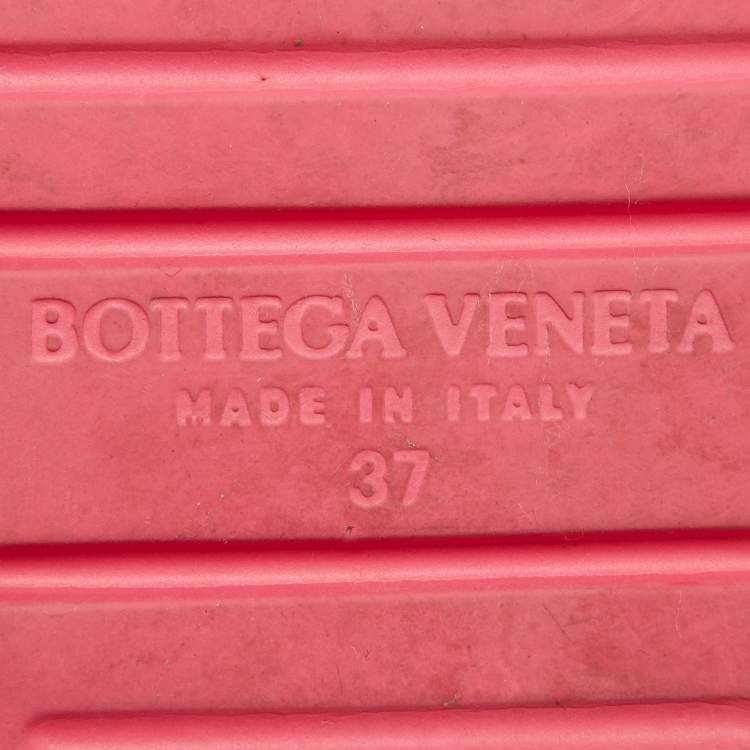 Pre Owned Bottega Veneta Pink Rubber Jelly Sandals Size 37