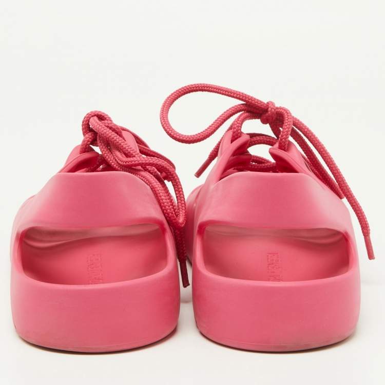 Pre Owned Bottega Veneta Pink Rubber Jelly Sandals Size 37