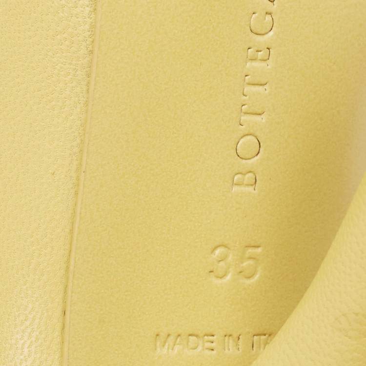Pre Owned Bottega Veneta Primerose Yellow Leather Bow Embellished Pumps Size 35