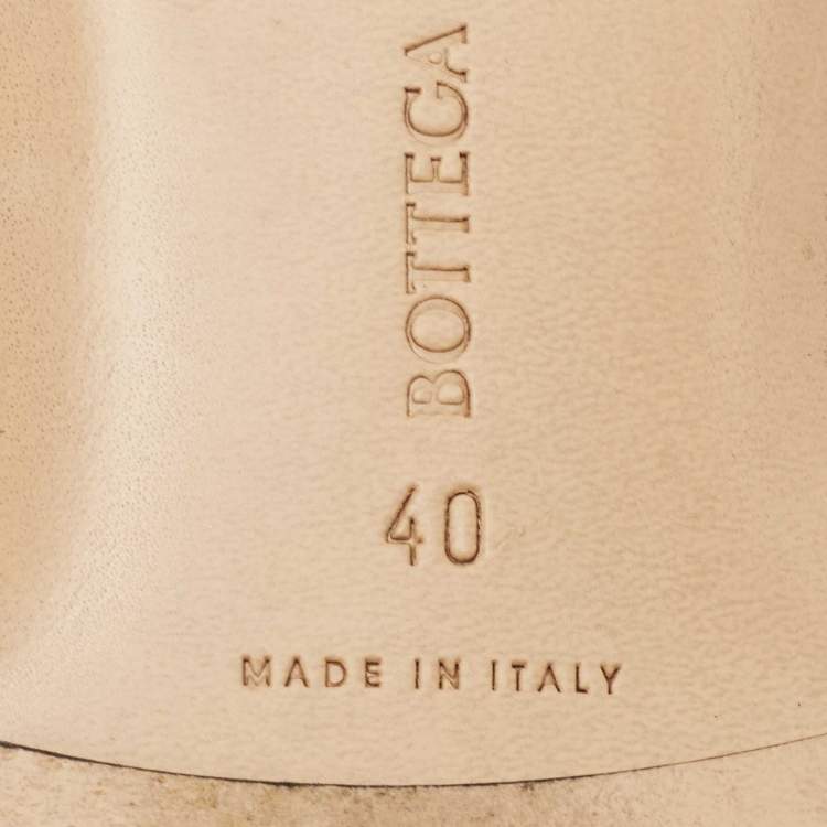 Pre Owned Bottega Veneta Beige Quilted Leather Lido Flat Slides Size 40