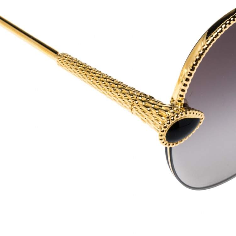 Pre Owned Boucheron Gold Tone/ Bicolor Gradient BC0079S Round Sunglasses
