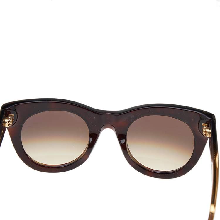 Pre Owned Boucheron Brown Shimmer/Brown Gradient BC0007S Oval Sunglasses