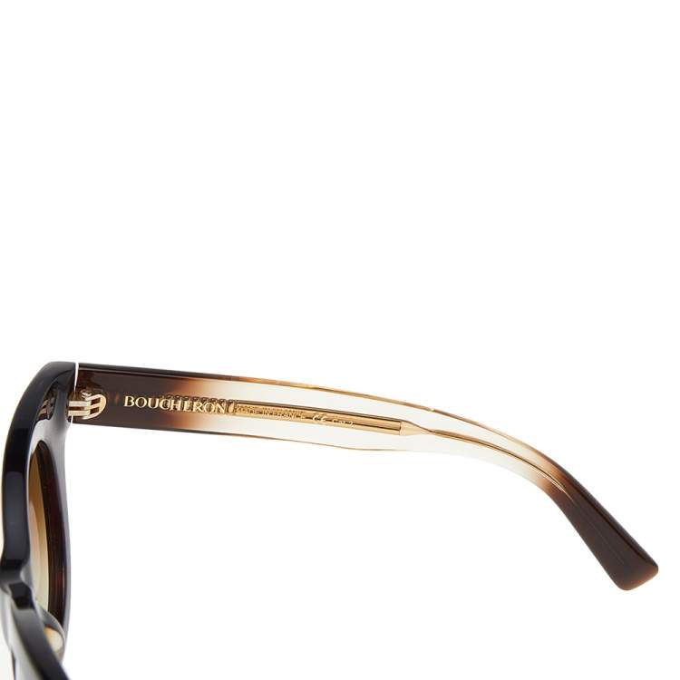 Pre Owned Boucheron Brown Shimmer/Brown Gradient BC0007S Oval Sunglasses