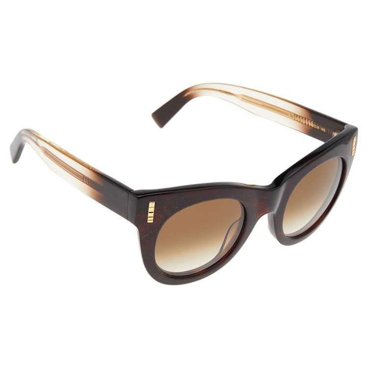 Pre Owned Boucheron Brown Shimmer/Brown Gradient BC0007S Oval Sunglasses
