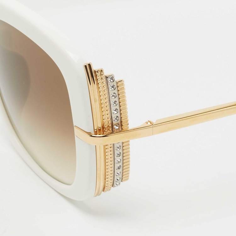 Pre Owned Boucheron White BC0002SA Gradient Sunglasses