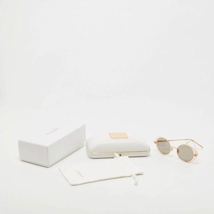 Pre Owned Boucheron Gold Tone/Grey BC0031S Serpent Boheme Round Sunglasses
