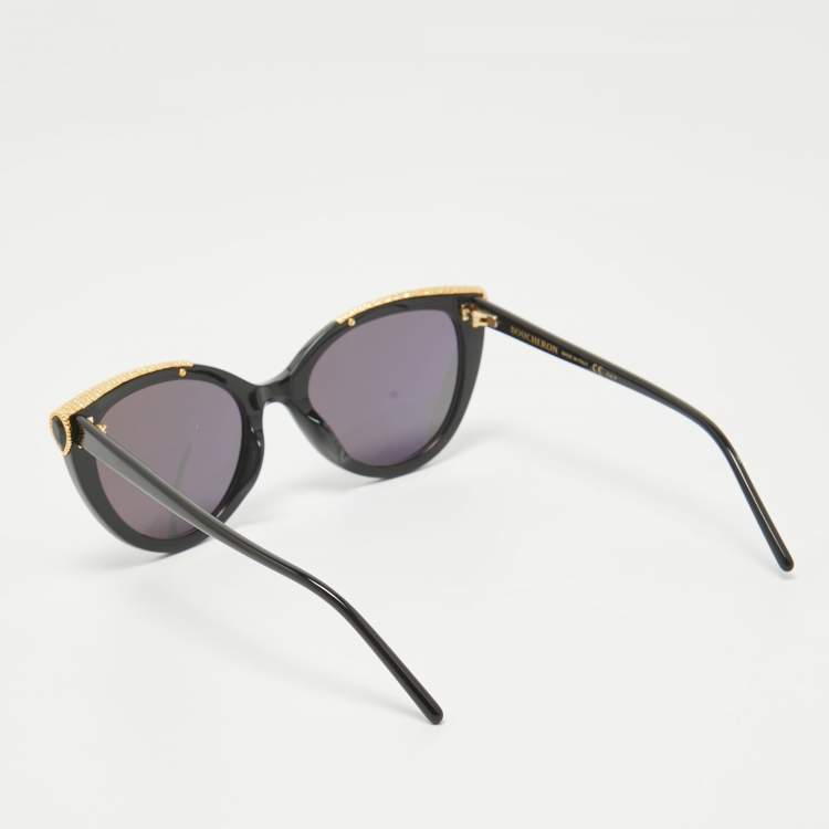 Pre Owned Boucheron Bronze Tone/ Black BC0116S Gradient Cat Eye Sunglasses