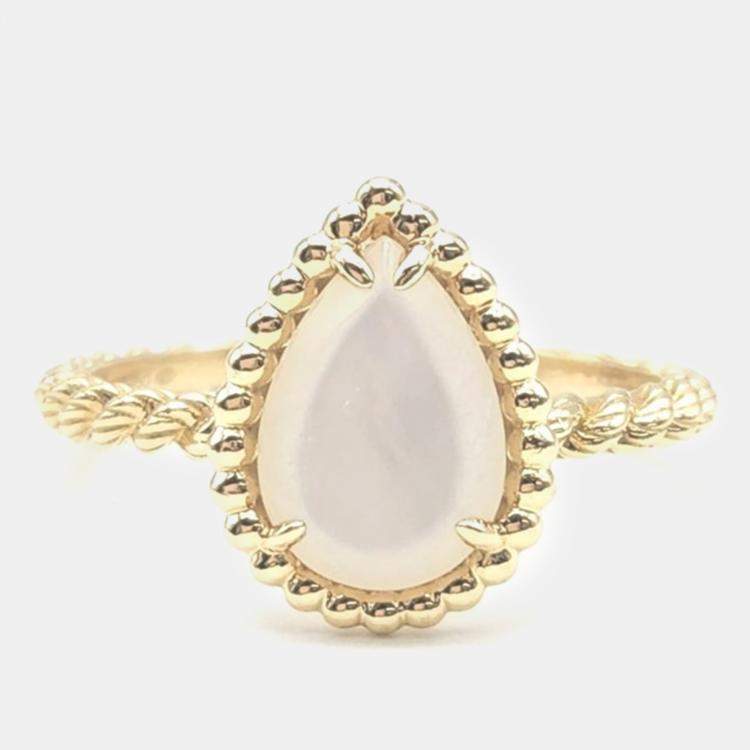 Pre Owned Boucheron 18K Yellow Gold and Mother of pearl Serpent Boheme Ring 54