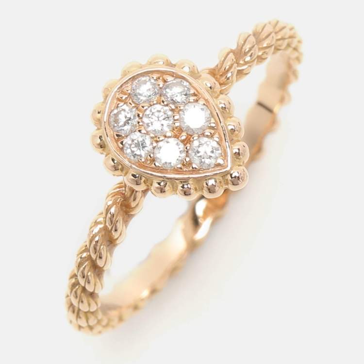 Pre Owned Boucheron Serpent Boheme 18k Yellow Gold And Diamonds S Motif Ring