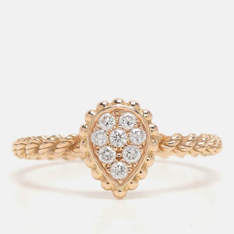 Pre Owned Boucheron Serpent Boheme 18k Yellow Gold And Diamonds S Motif Ring