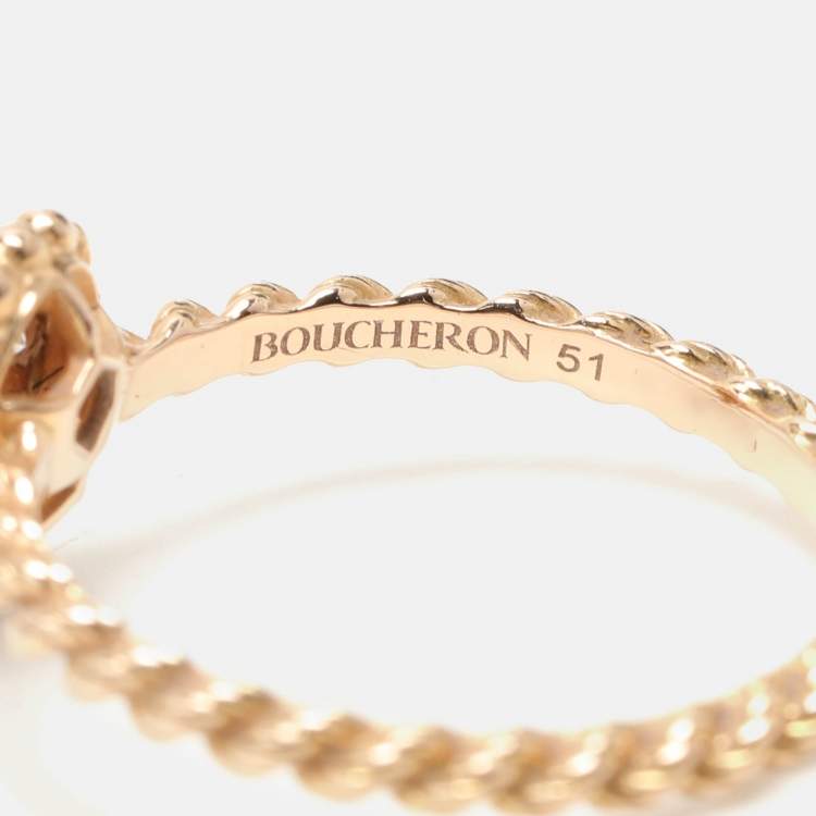 Pre Owned Boucheron Serpent Boheme 18k Yellow Gold And Diamonds S Motif Ring