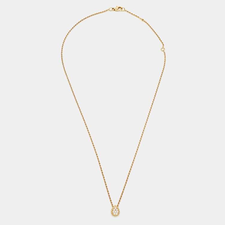 Pre Owned Boucheron Serpent Boheme XS Motif Diamond 18k Yellow Gold Necklace