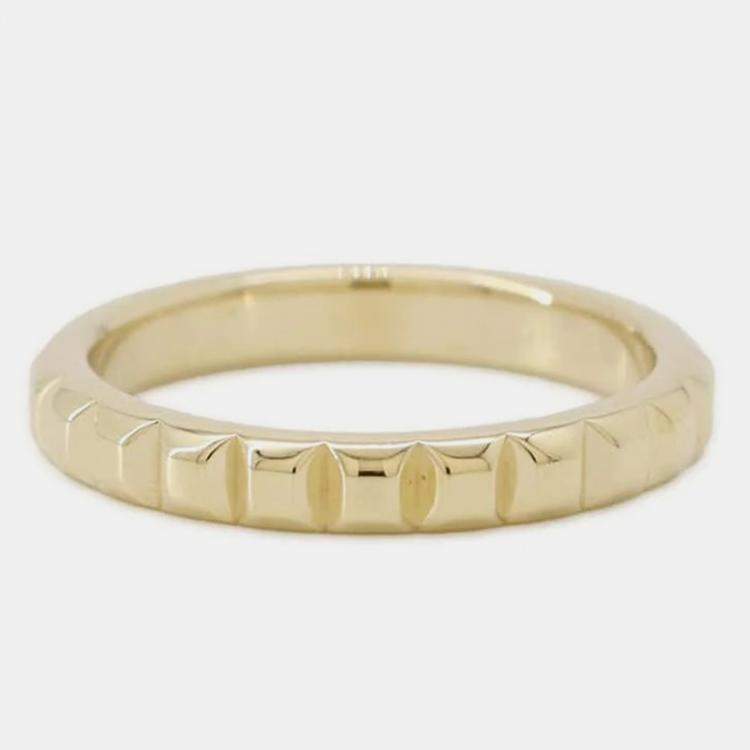 Pre Owned Boucheron 18K Yellow Gold Quatre Clou de Paris Ring EU 48