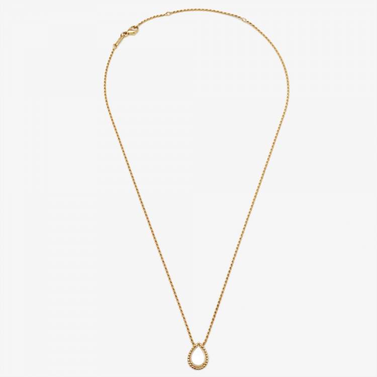 Pre Owned Boucheron Serpent Boheme Mother of Pearl 18k Yellow Gold S Motif Necklace