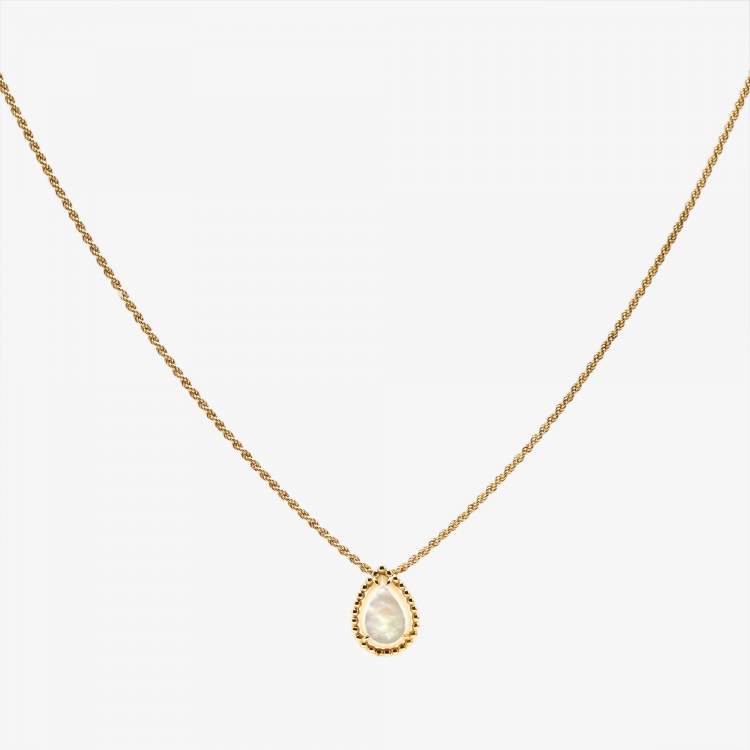 Pre Owned Boucheron Serpent Boheme Mother of Pearl 18k Yellow Gold S Motif Necklace