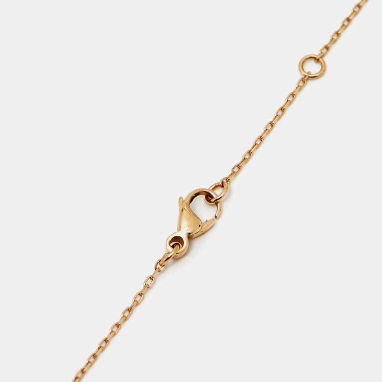 Pre Owned Boucheron Quatre Classique PVD Diamonds 18k Three Tone Gold Large Model Necklace