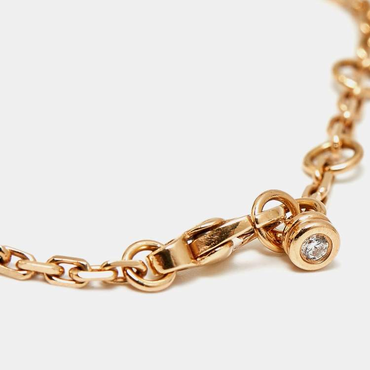 Pre Owned Boucheron Quatre Classique PVD Diamonds 18k Three Tone Gold Bracelet