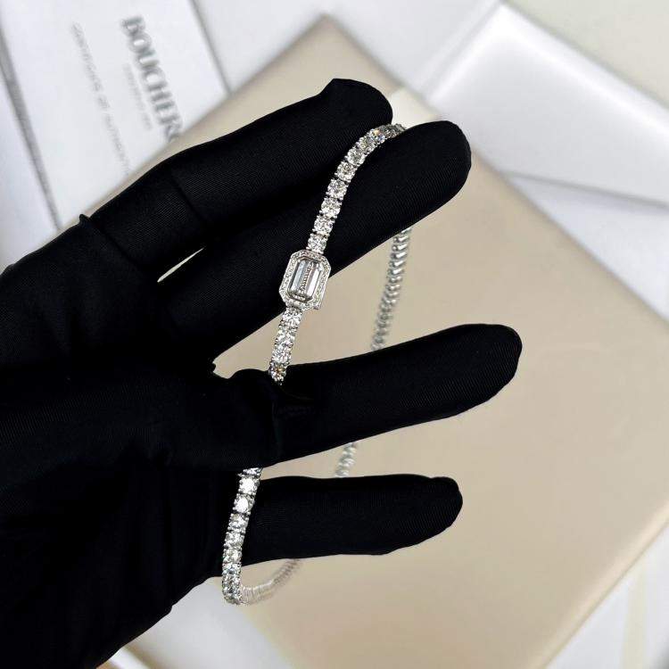 Pre Owned Boucheron Riviere Vendome Necklace White Gold Diamond