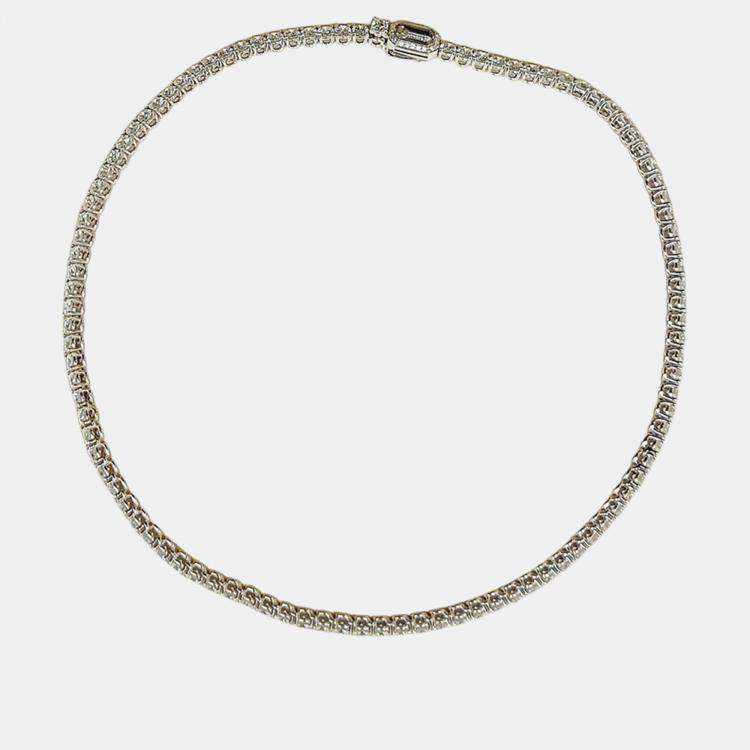 Pre Owned Boucheron Riviere Vendome Necklace White Gold Diamond