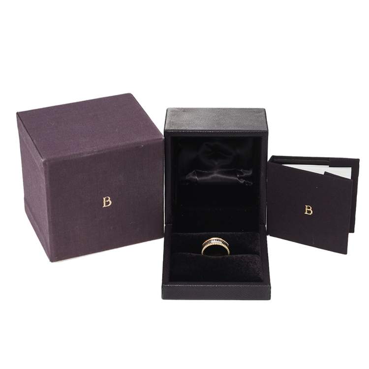Pre Owned Boucheron Quatre Classique 18K Three Tone Gold PVD Small Band Ring 54