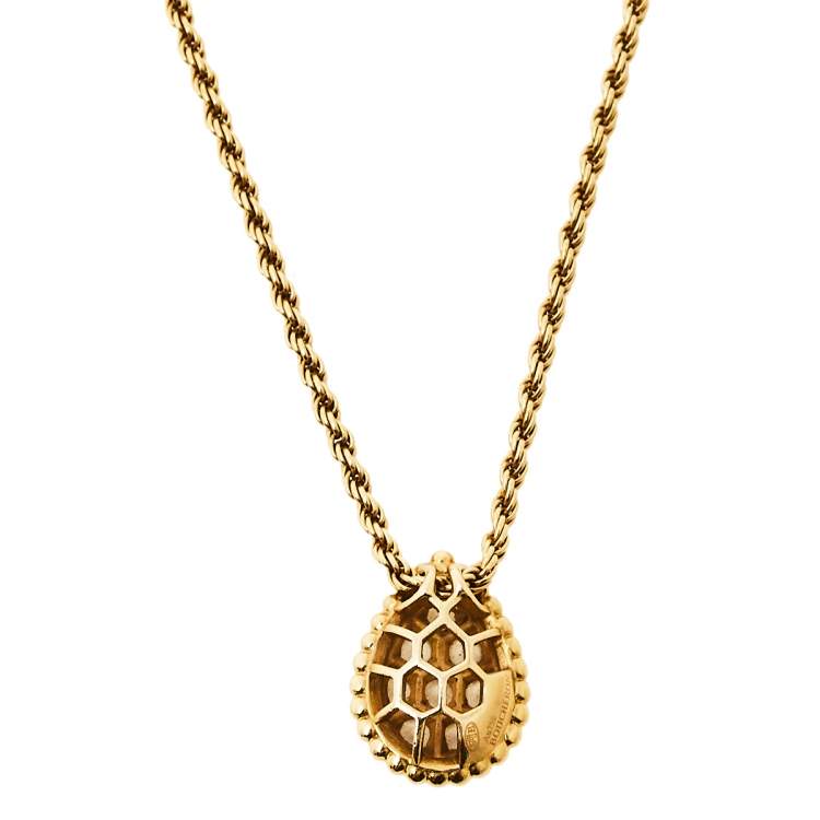 Pre Owned Boucheron Serpent Boheme Diamond 18K Yellow Gold S Motif Necklace