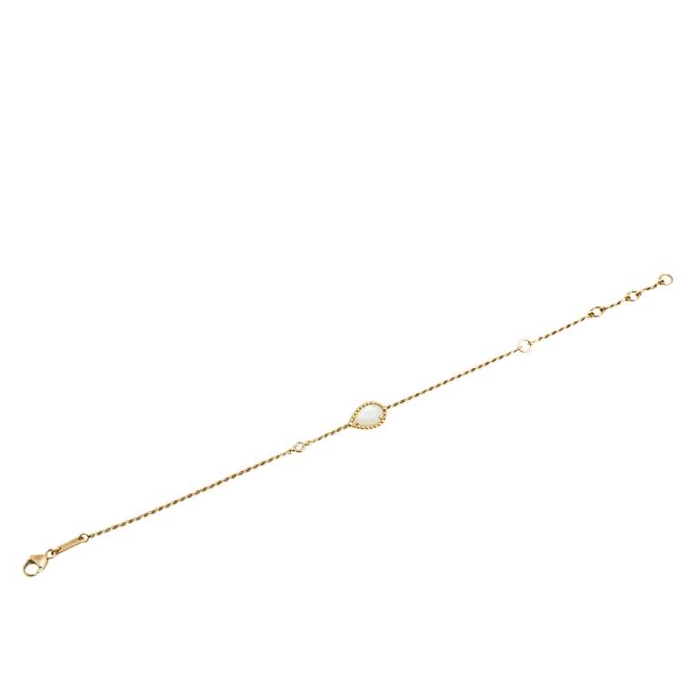 Pre Owned Boucheron Serpent Boheme Diamond 18K Yellow Gold Bracelet XS