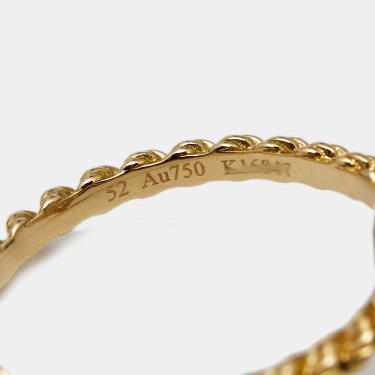 Pre Owned Boucheron Serpent Boheme Diamond 18k Yellow Gold S Motif Ring Size 52