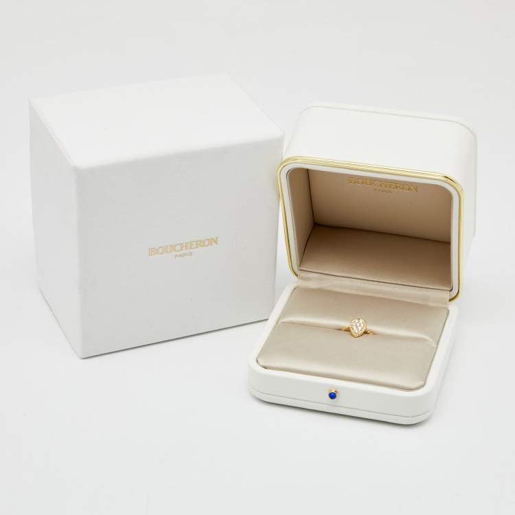 Pre Owned Boucheron Serpent Boheme Diamond 18k Yellow Gold S Motif Ring Size 52