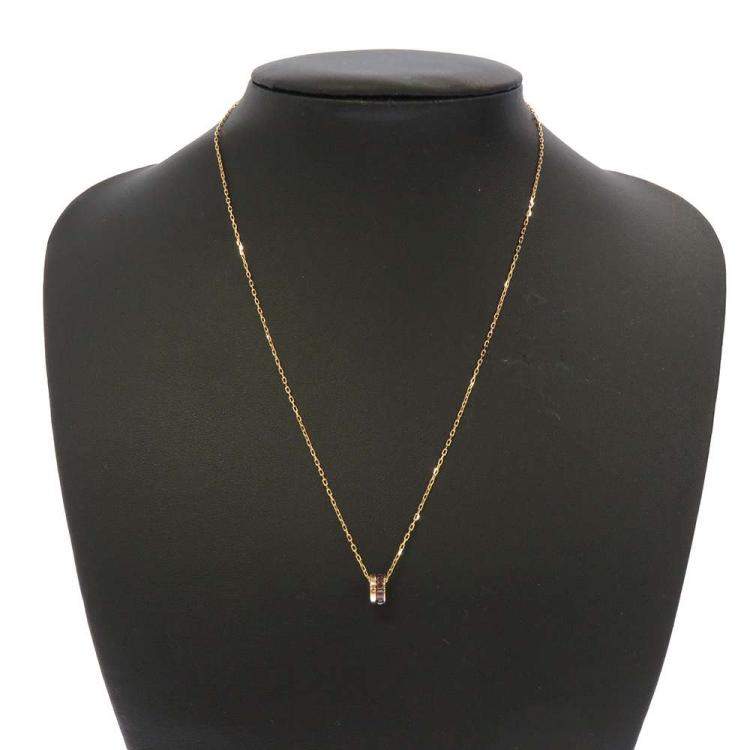 Pre Owned Boucheron Quatre Classique Mini 18K Yellow Gold Rose Gold PVD Necklace 