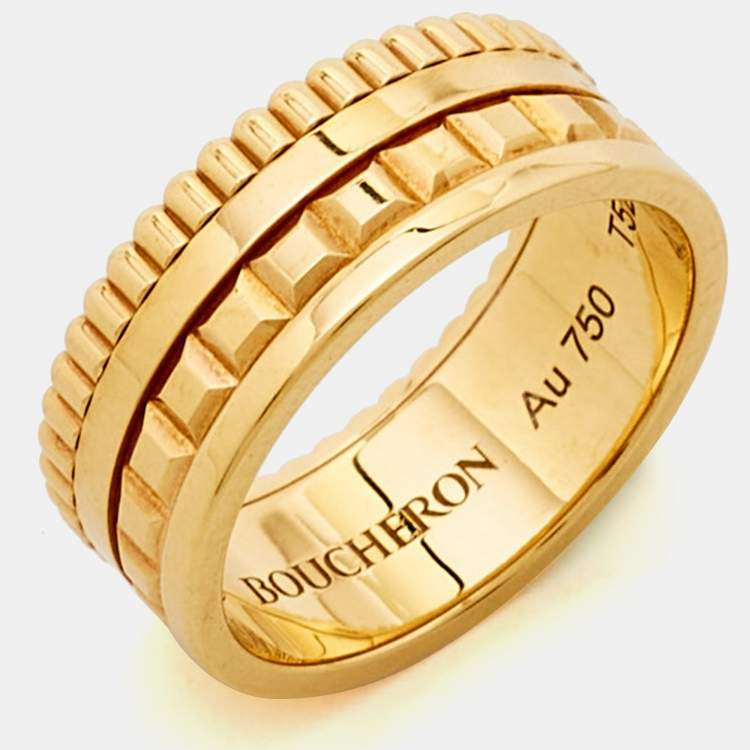 Pre Owned Boucheron Quatre Radiant Edition 18K Yellow Gold Band Ring 52