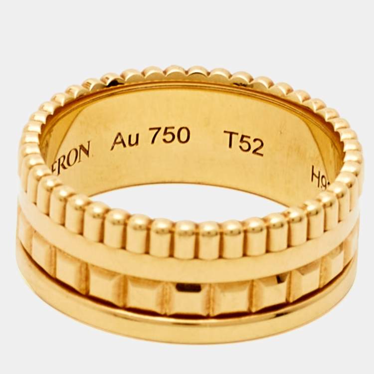 Pre Owned Boucheron Quatre Radiant Edition 18K Yellow Gold Band Ring 52