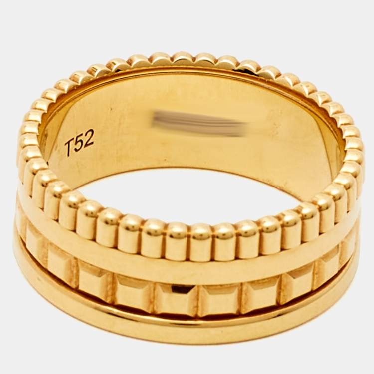 Pre Owned Boucheron Quatre Radiant Edition 18K Yellow Gold Band Ring 52