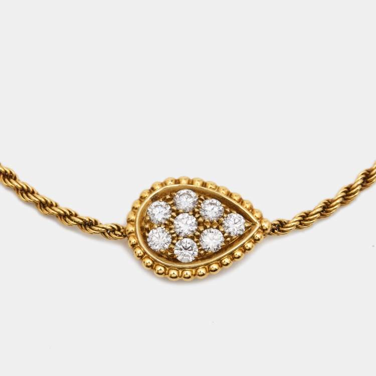 Pre Owned Boucheron Serpent Boheme Diamonds 18k Yellow Gold S Motif Bracelet