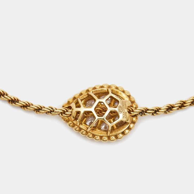 Pre Owned Boucheron Serpent Boheme Diamonds 18k Yellow Gold S Motif Bracelet