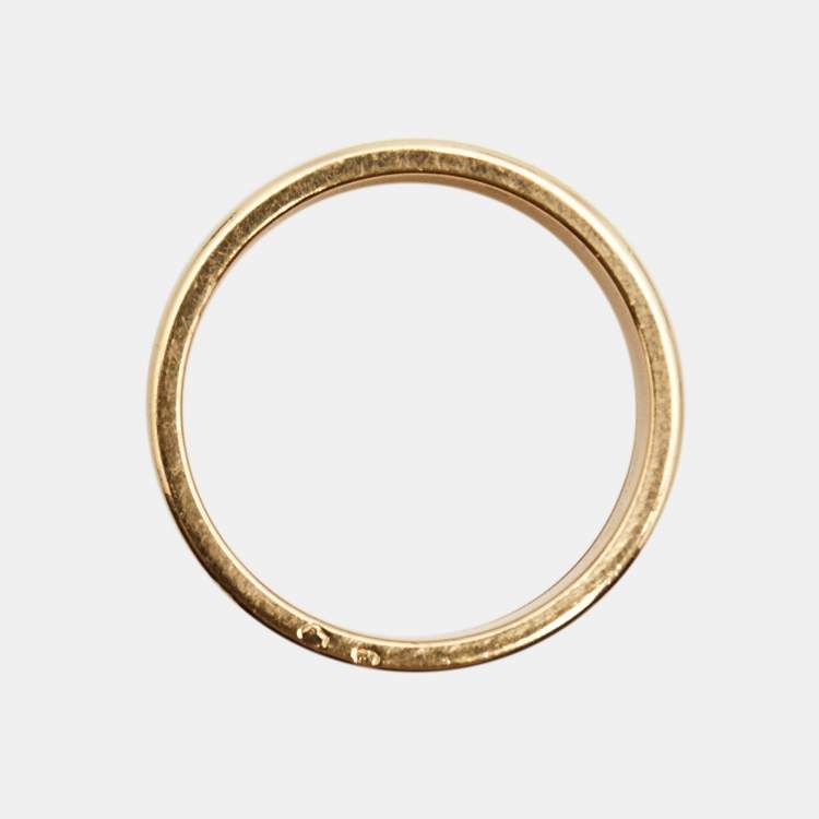 Pre Owned Boucheron Quatre Classique Brown PVD 18k Three Tone Gold Large Ring Size 53