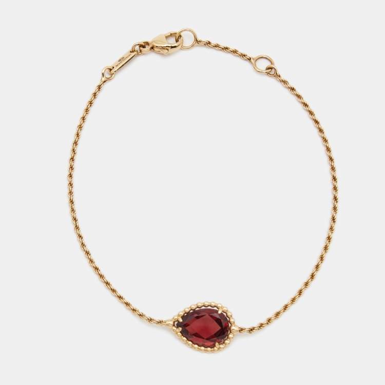 Pre Owned Boucheron Serpent Bohème Rhodolite 18k Rose Gold S Motif Bracelet
