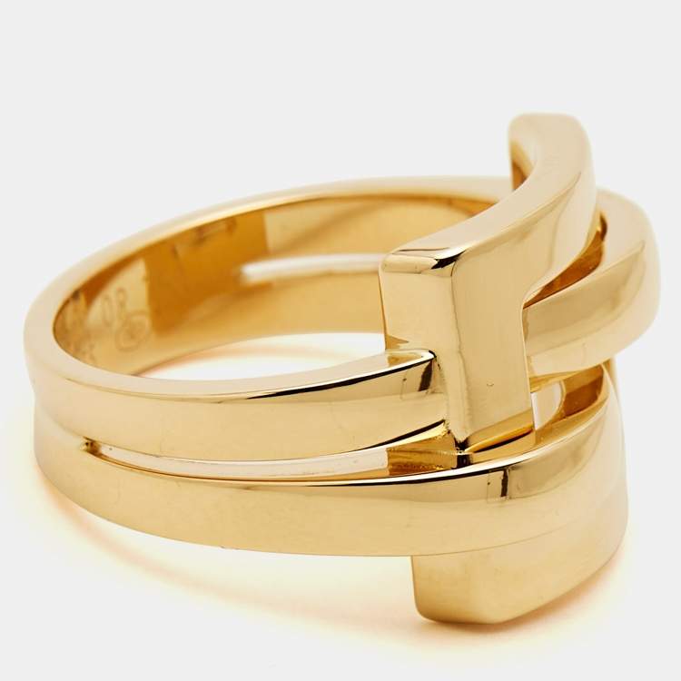 Pre Owned Boucheron Déchaînée 18k Yellow Gold Ring Size 55