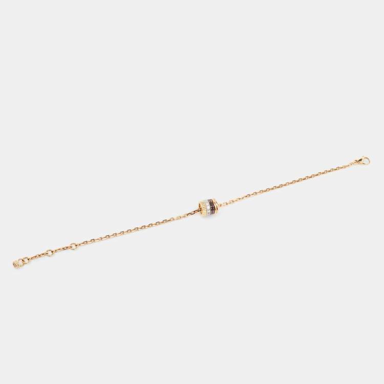 Pre Owned Boucheron Quatre Classique Diamond Brown PVD 18k Three Tone Bracelet