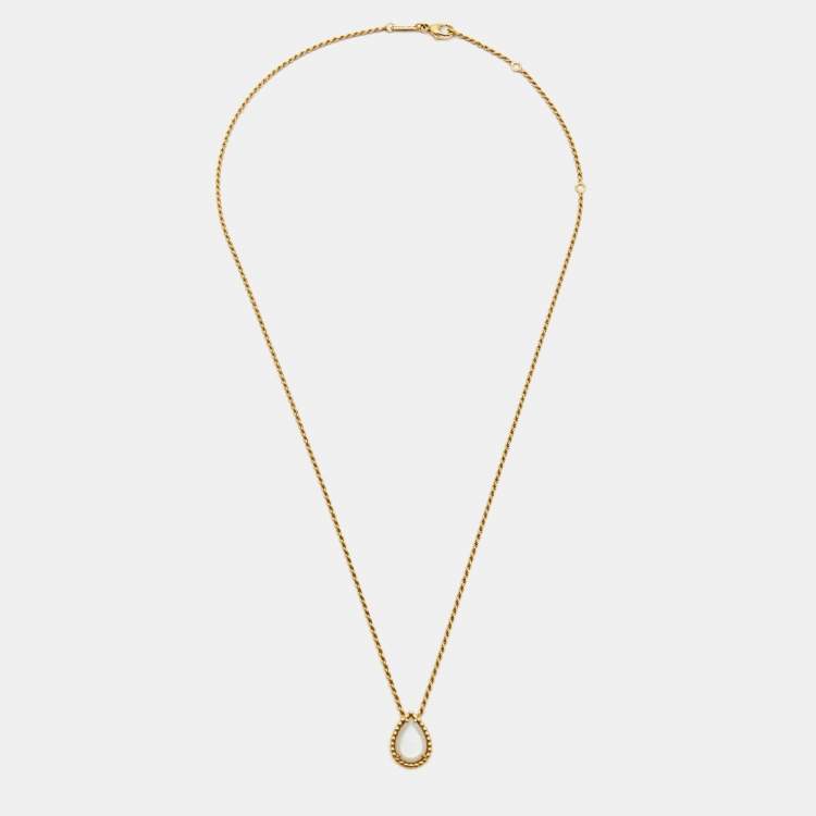 Pre Owned Boucheron Serpent Boheme Mother of Pearl 18k Yellow Gold S Motif Necklace