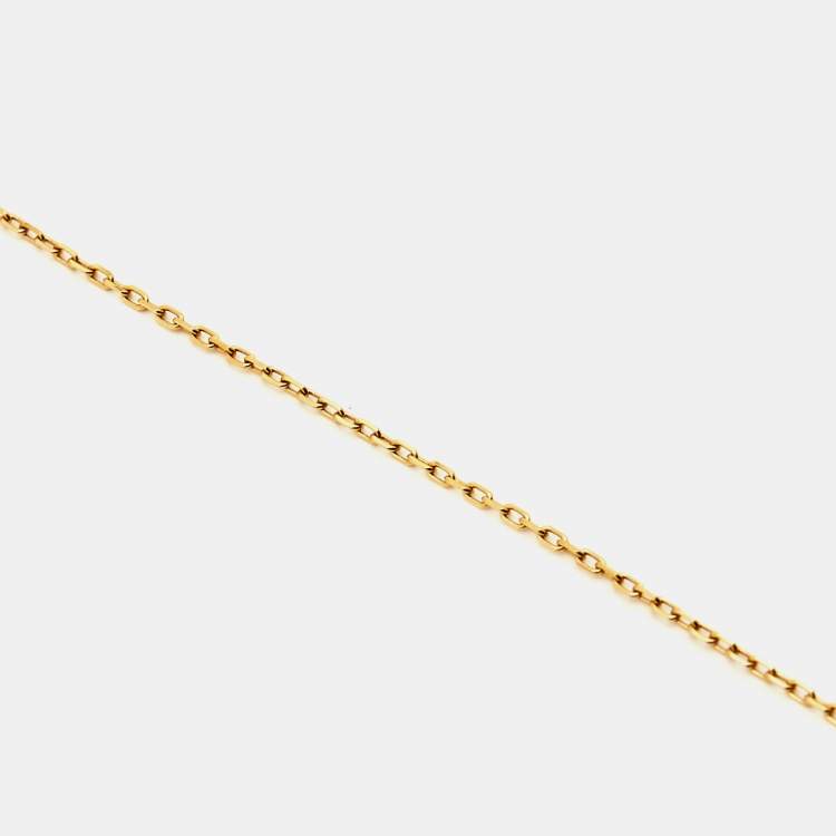 Pre Owned Boucheron Quatre Classique Brown PVD Diamond 18k Three Tone Gold Necklace