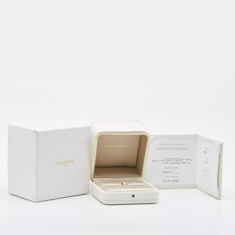 Pre Owned Boucheron Quatre White Edition Ceramic Diamond 18k Three Tone Gold Single Clip Earring