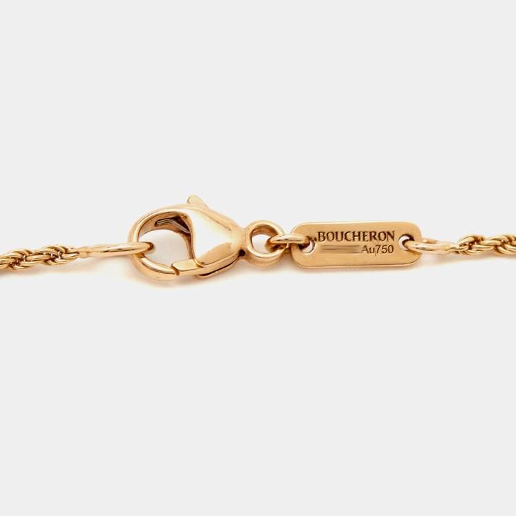 Pre Owned Boucheron Serpent Boheme Rhodolite Diamond 18k Rose Gold XS Motif Necklace