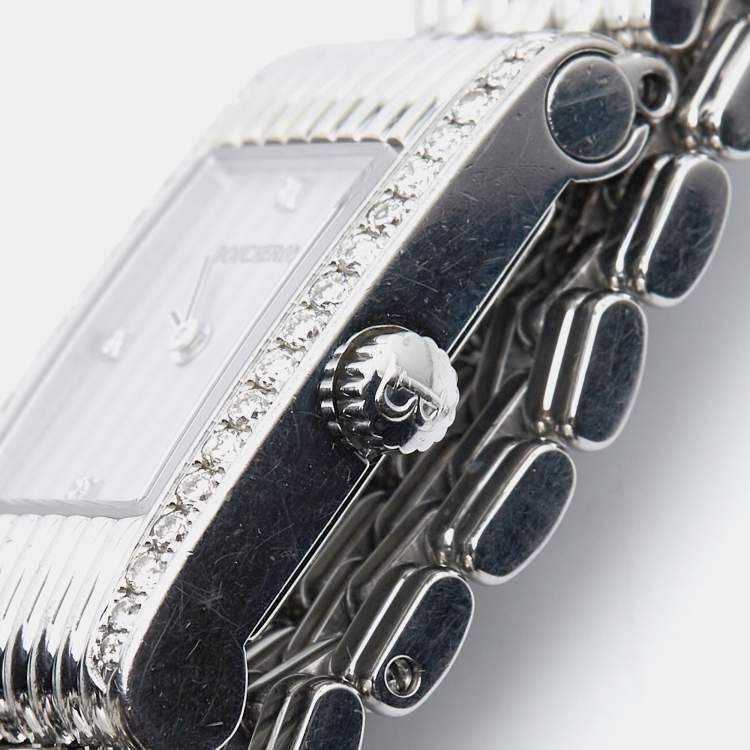 Pre Owned Boucheron Silver Diamonds Stainless Steel Reflet Women's Wristwatch 18 mm (With 8 Straps)