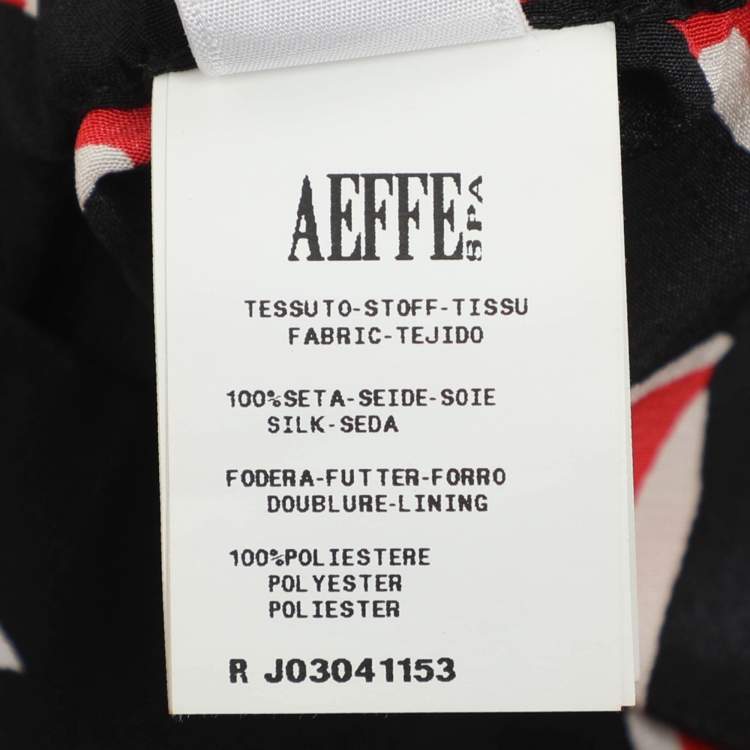 Pre Owned Boutique Moschino Black/Red Bow Printed Silk Trouser M