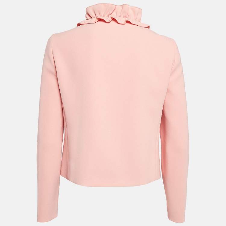 Pre Owned Boutique Moschino Pink Crepe Ruffle Detail Jacket S