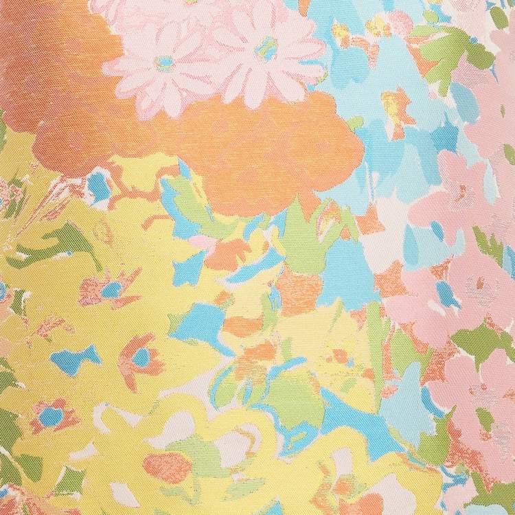 Pre Owned Boutique Moschino Multicolor Jacquard Sleeveless Mini Dress M