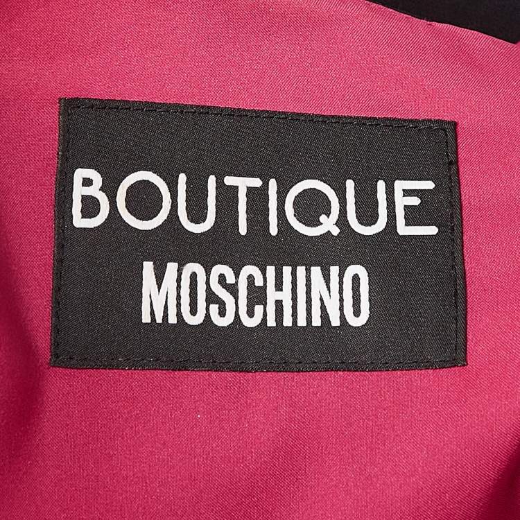 Pre Owned Boutique Moschino Black/Pink Zebra Print Jersey Sleeveless Dress M