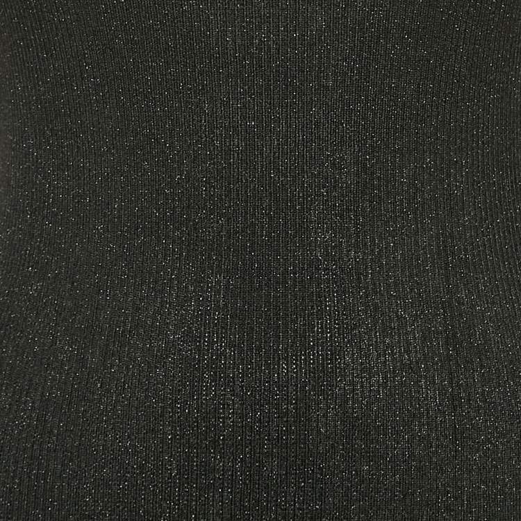 Pre Owned Boutique Moschino Black Lurex Knit Sleeveless Bodycon Dress M
